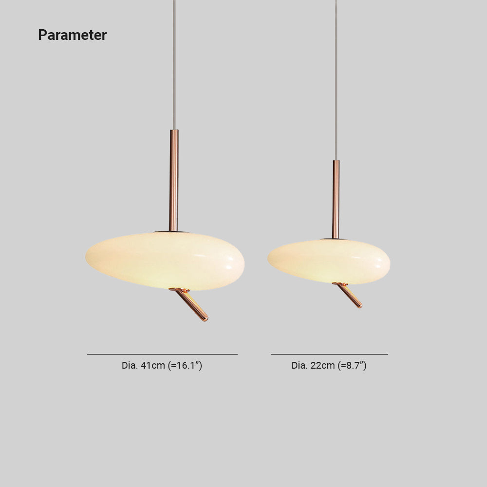 Soft Glow Pendant Light With Rose Gold Pebble