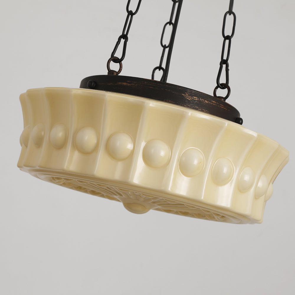 Warm Glow Vintage French Country Dome Pendant Light