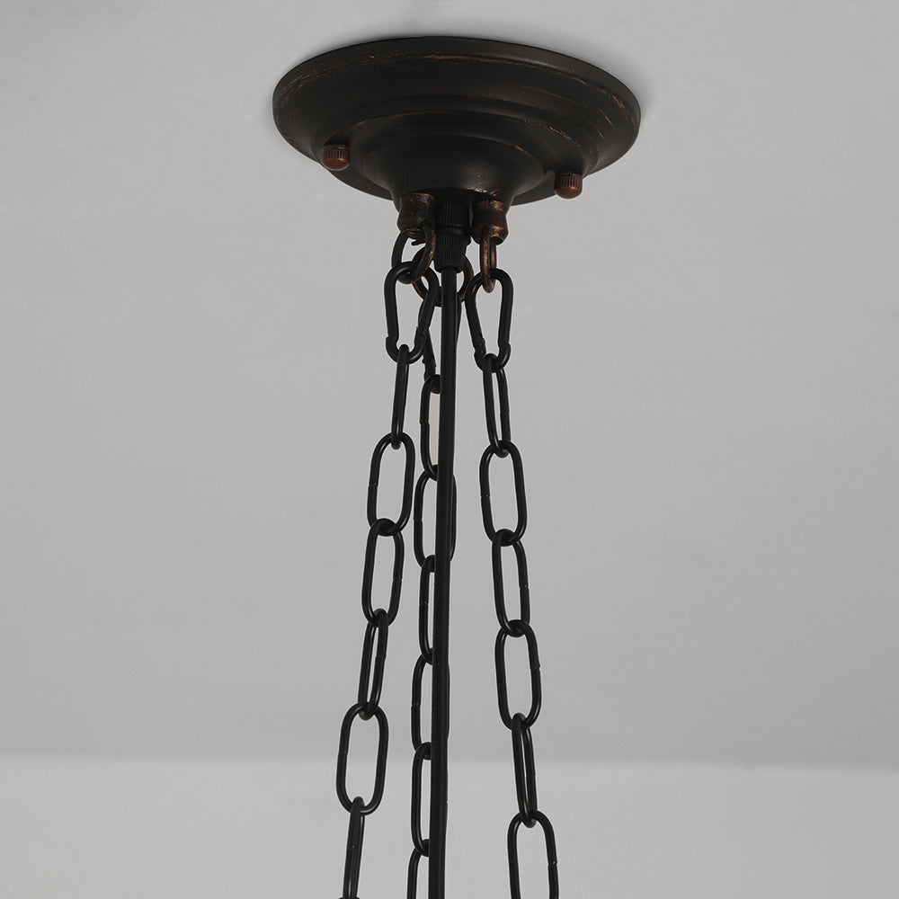 Warm Glow Vintage French Country Dome Pendant Light