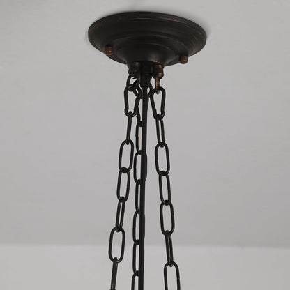 Warm Glow Vintage French Country Dome Pendant Light