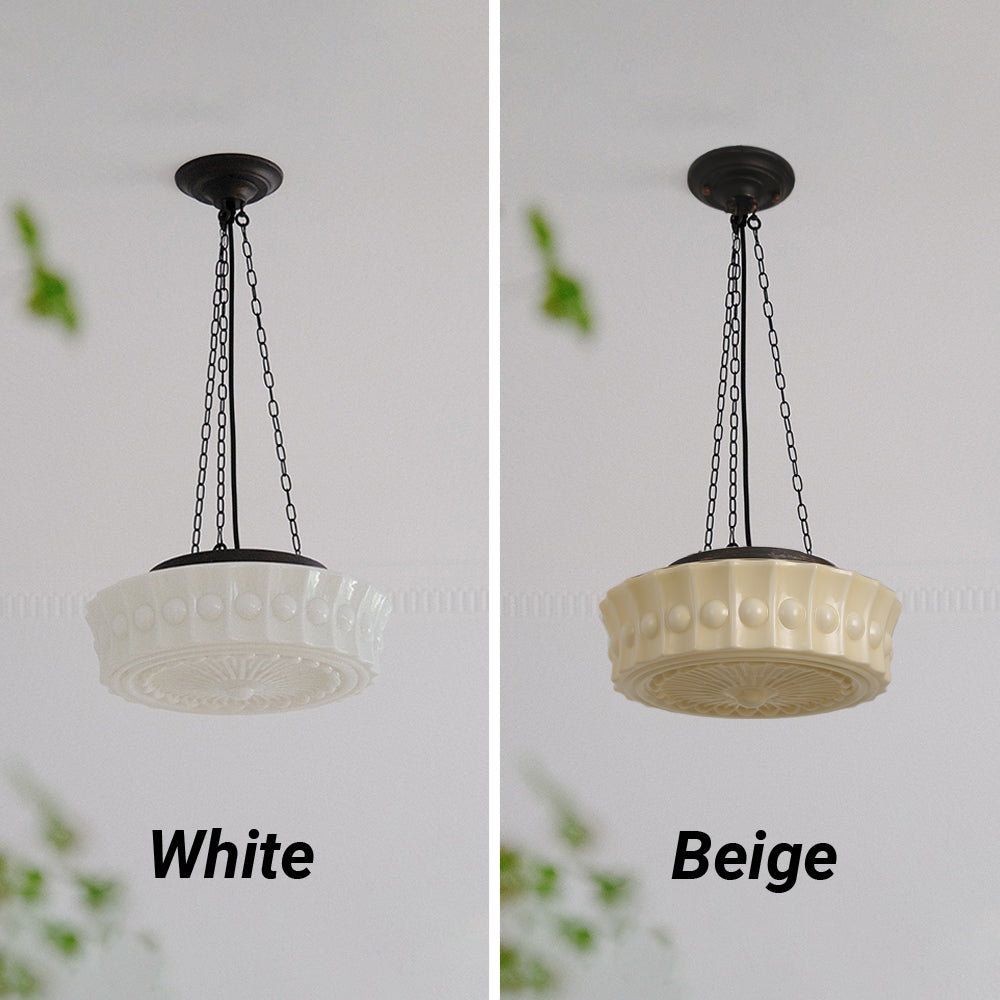 Warm Glow Vintage French Country Dome Pendant Light