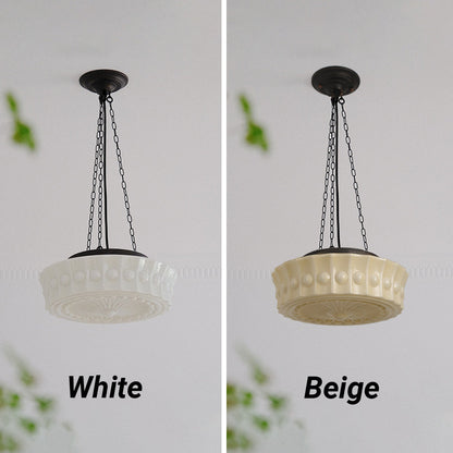 Warm Glow Vintage French Country Dome Pendant Light