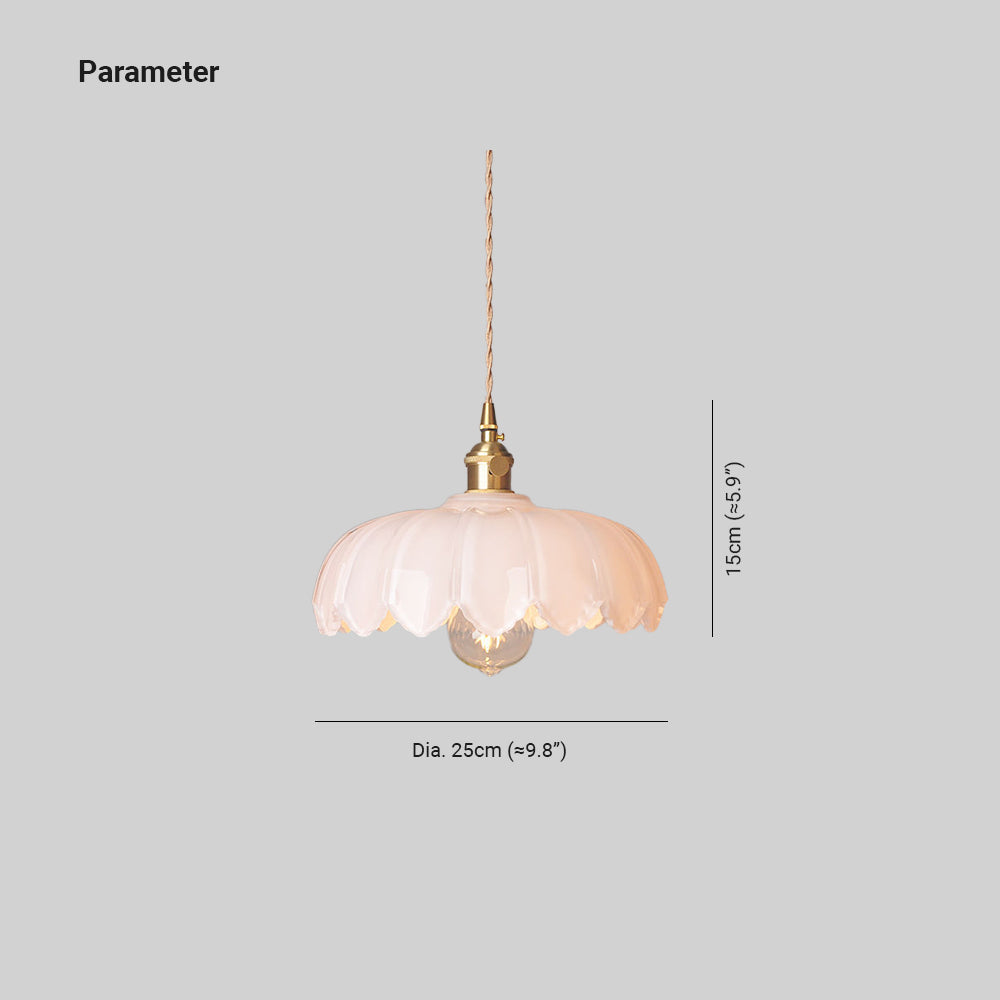 Colorful Glass Flower Pendant Light Retro Led