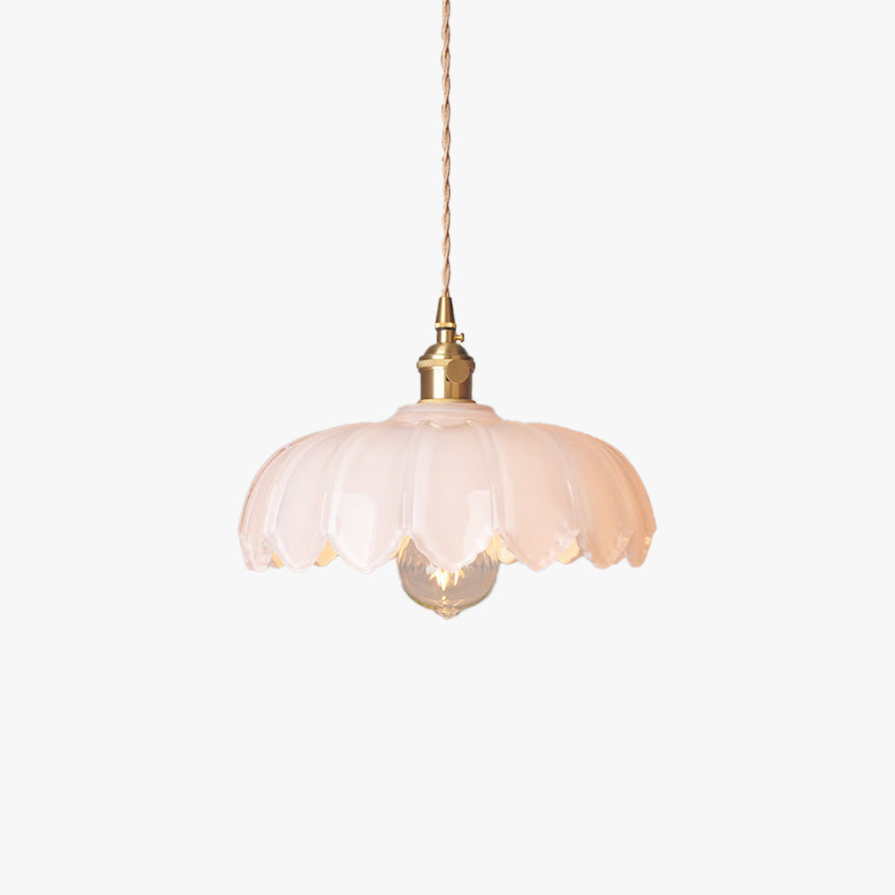 Colorful Glass Flower Pendant Light Retro Led