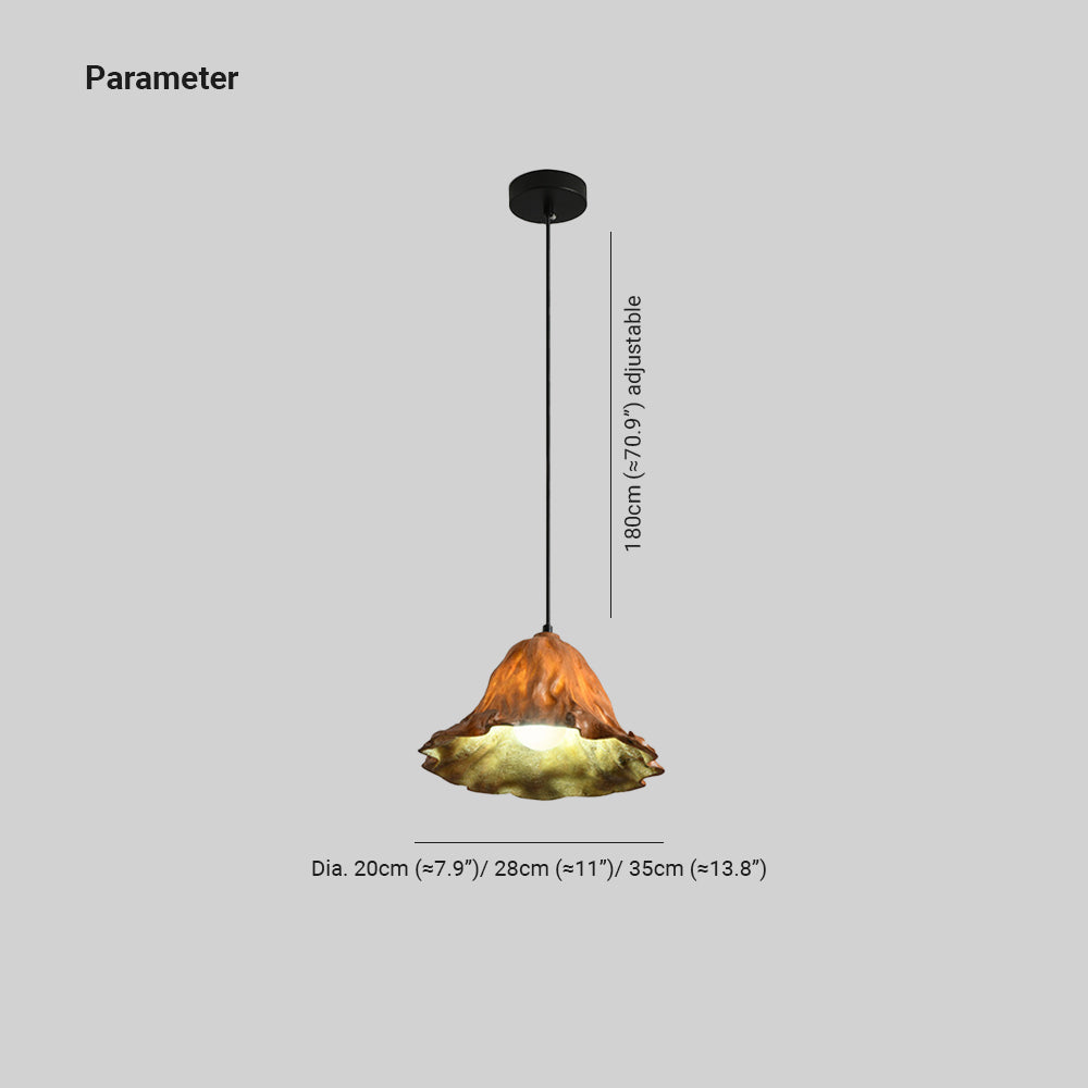 Resin Lotus Leaf Design Pendant Light For Living Room