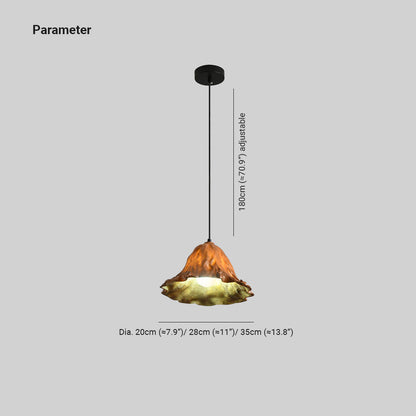Resin Lotus Leaf Design Pendant Light For Living Room