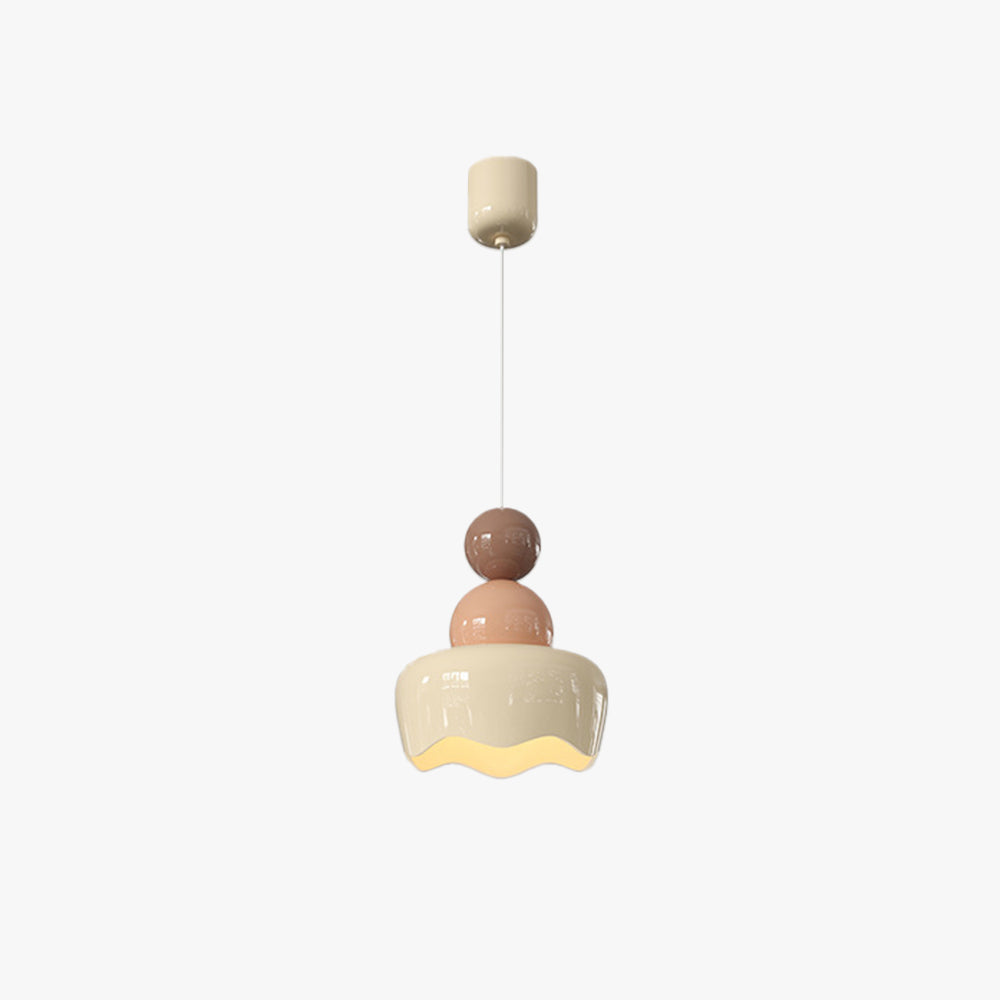 Bedroom Ambience Pendant Light in Cream Resin LED