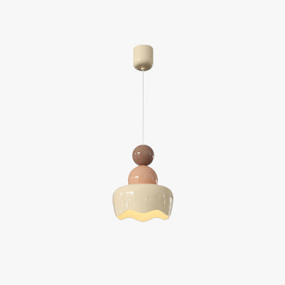Bedroom Ambience Pendant Light in Cream Resin LED