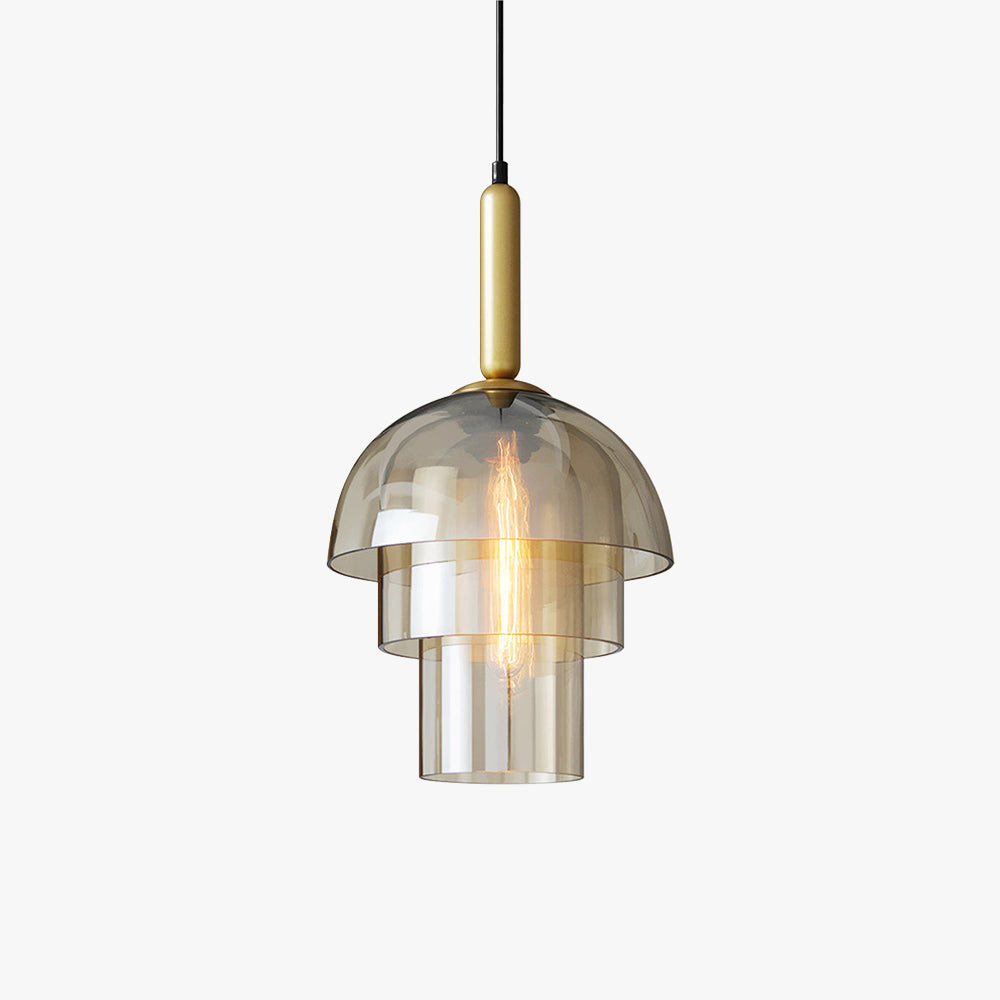 Living Room Ambiance Modern Glass Metal Pendant Light