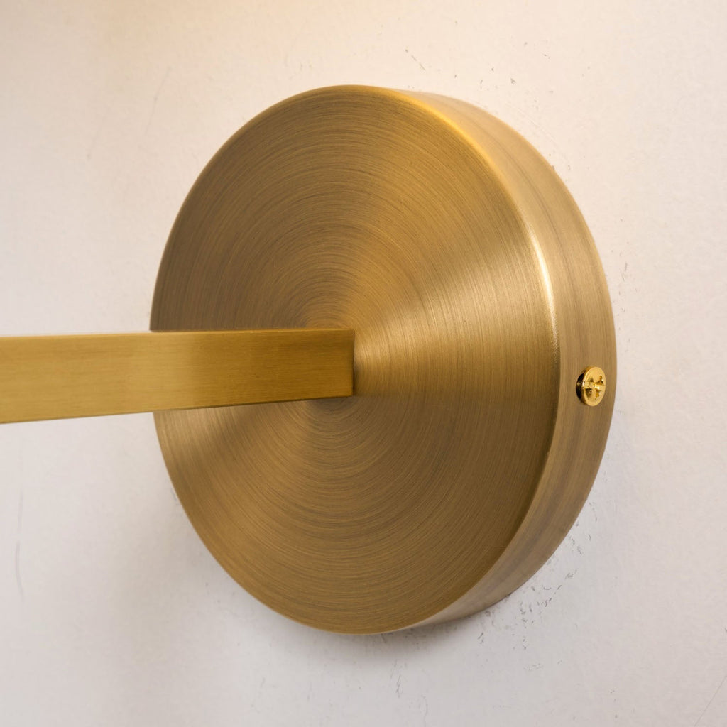 White Cone Shade Wall Light With Brushed Brass