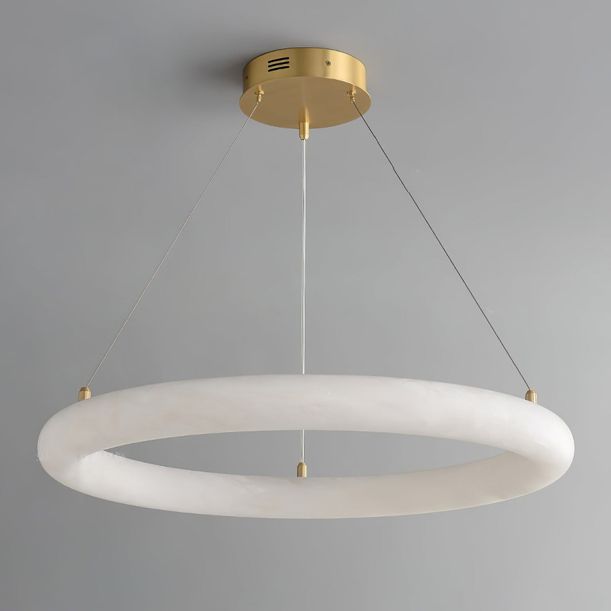 Pendant Light With Warm Ambient Glow And Circular Alabaster