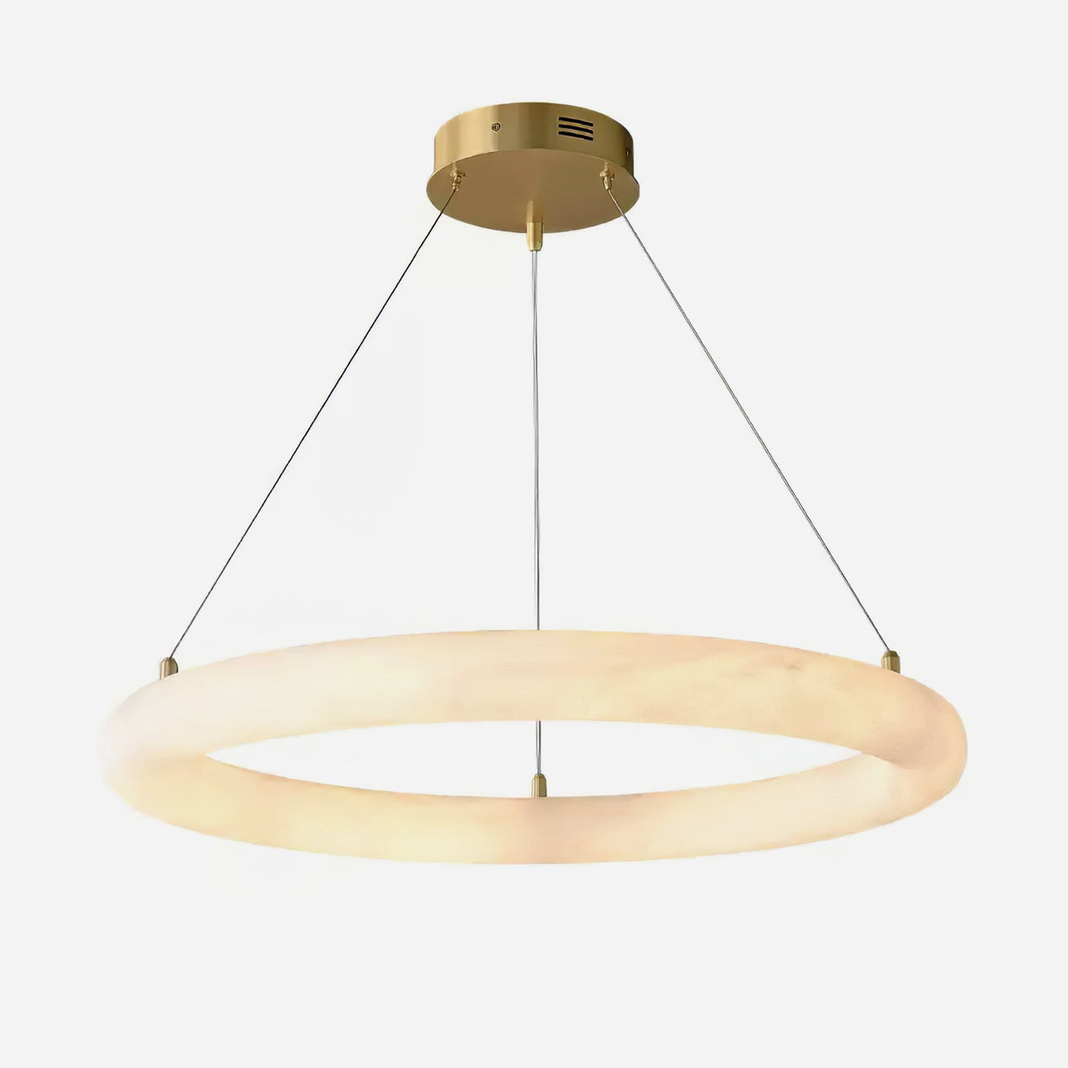 Pendant Light With Warm Ambient Glow And Circular Alabaster