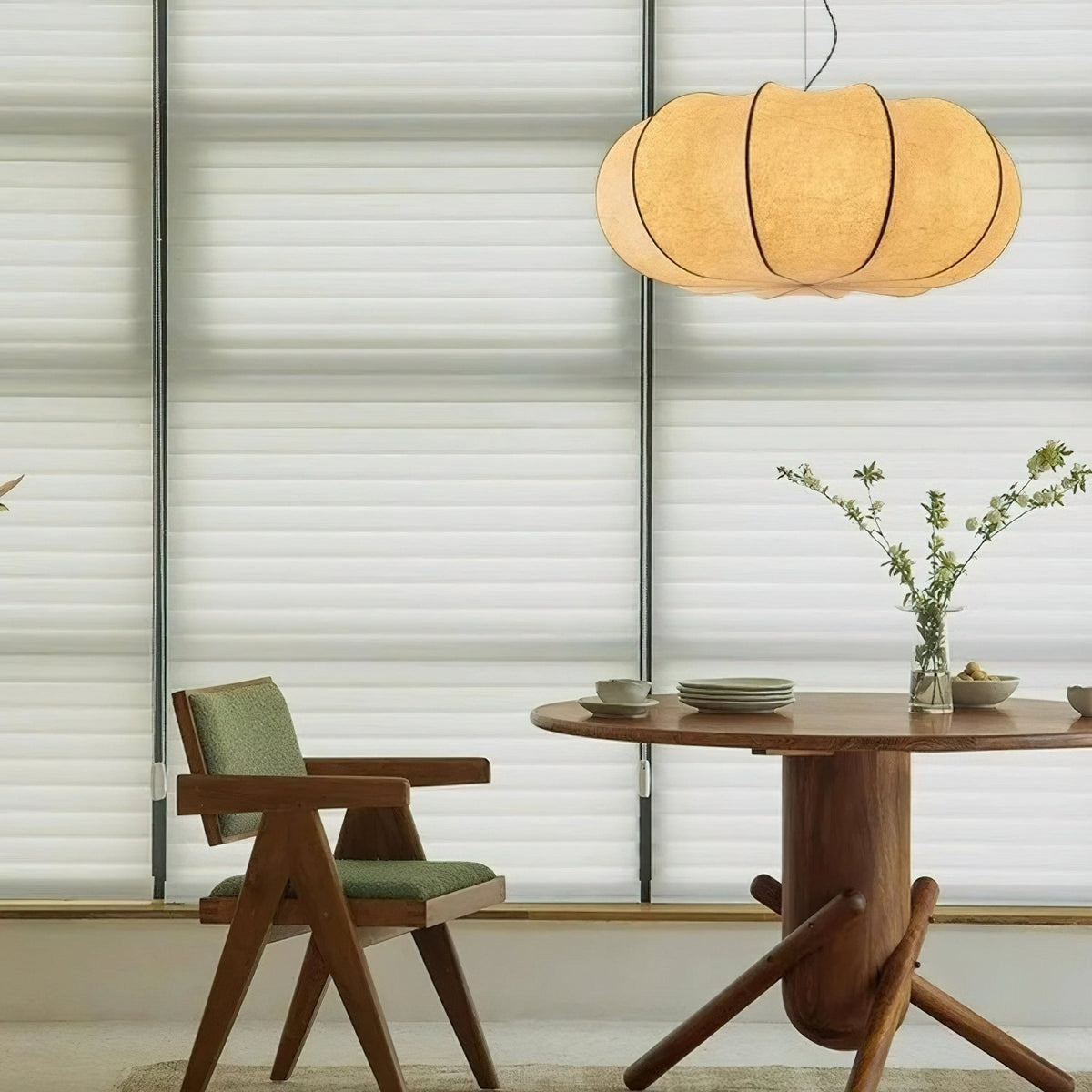 Pendant Linen Beige Pumpkin Light With Glow Soft