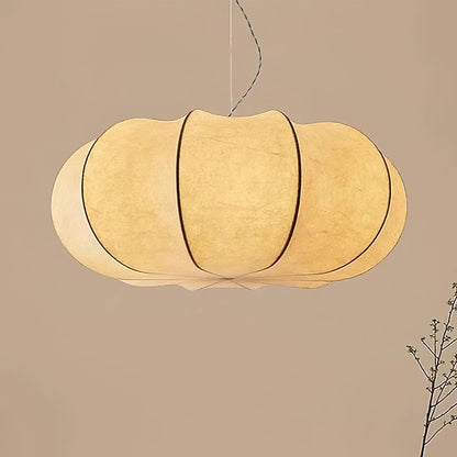 Pendant Linen Beige Pumpkin Light With Glow Soft