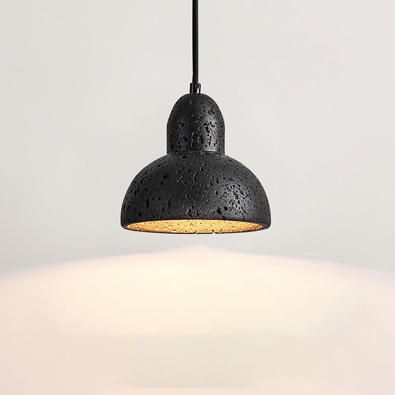 Warm Glow Travertine Dome Pendant Light