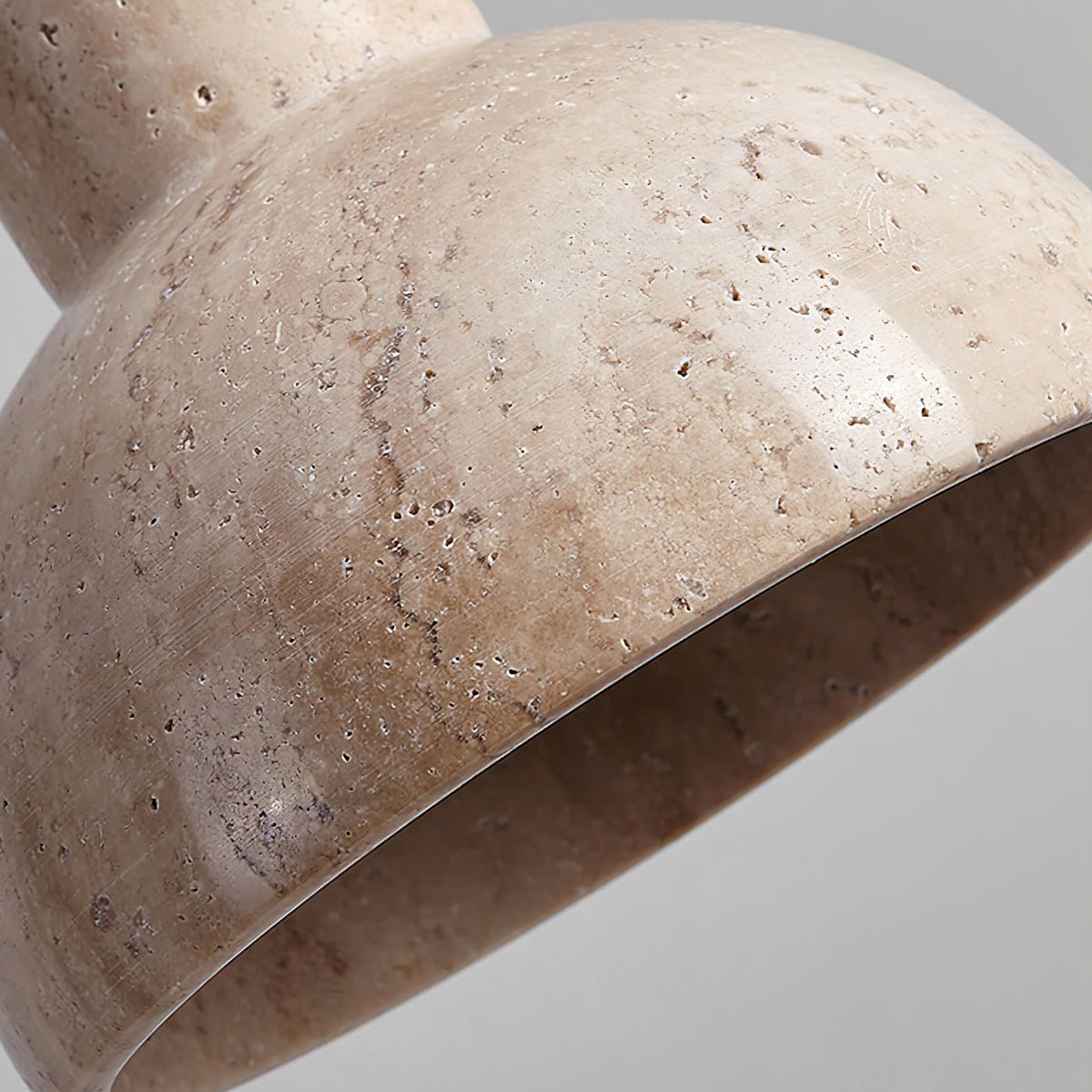 Warm Glow Travertine Dome Pendant Light