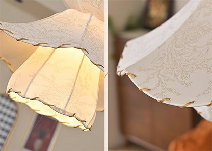 Soft Lighting Minimalist Fabric Scalloped Pendant Lamp
