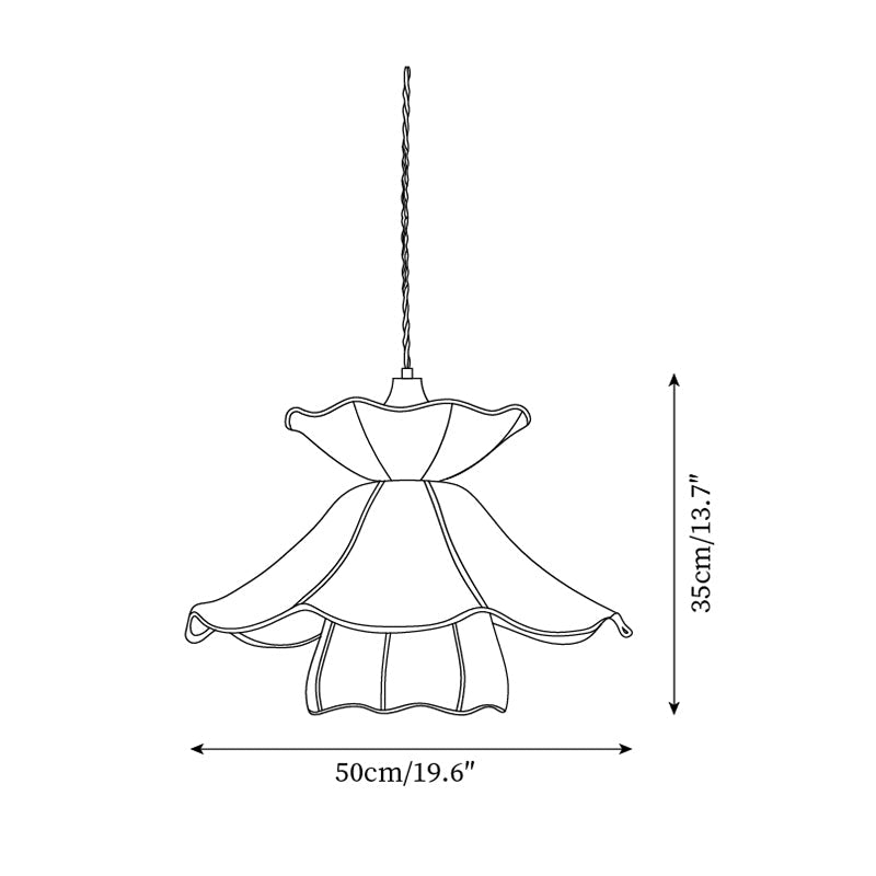 Soft Lighting Minimalist Fabric Scalloped Pendant Lamp