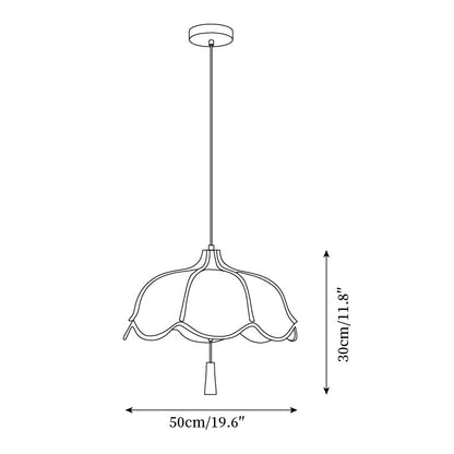 Warm Glow Walnut Fabric Pendant Light