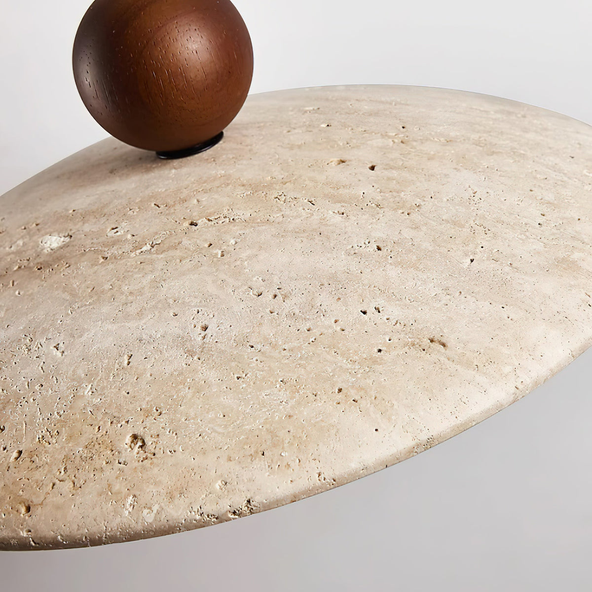 Wooden Accent Pendant Light With Travertine