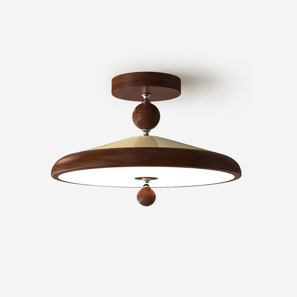 Round Wooden Ceiling Light Frame With Integrated LED 50 Or 40 cm