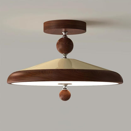 Round Wooden Ceiling Light Frame With Integrated LED 50 Or 40 cm