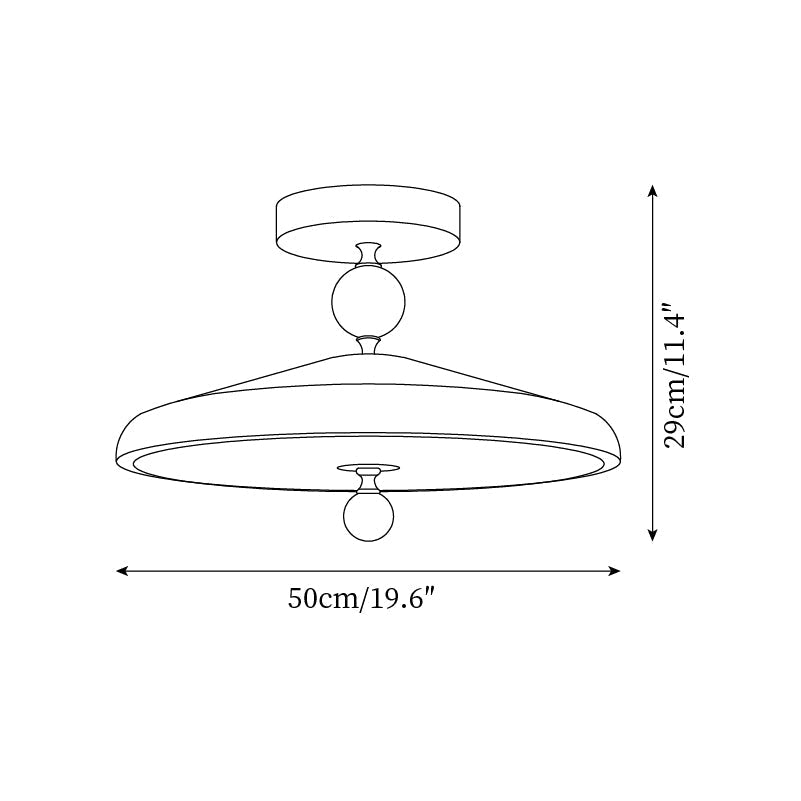 Round Wooden Ceiling Light Frame With Integrated LED 50 Or 40 cm
