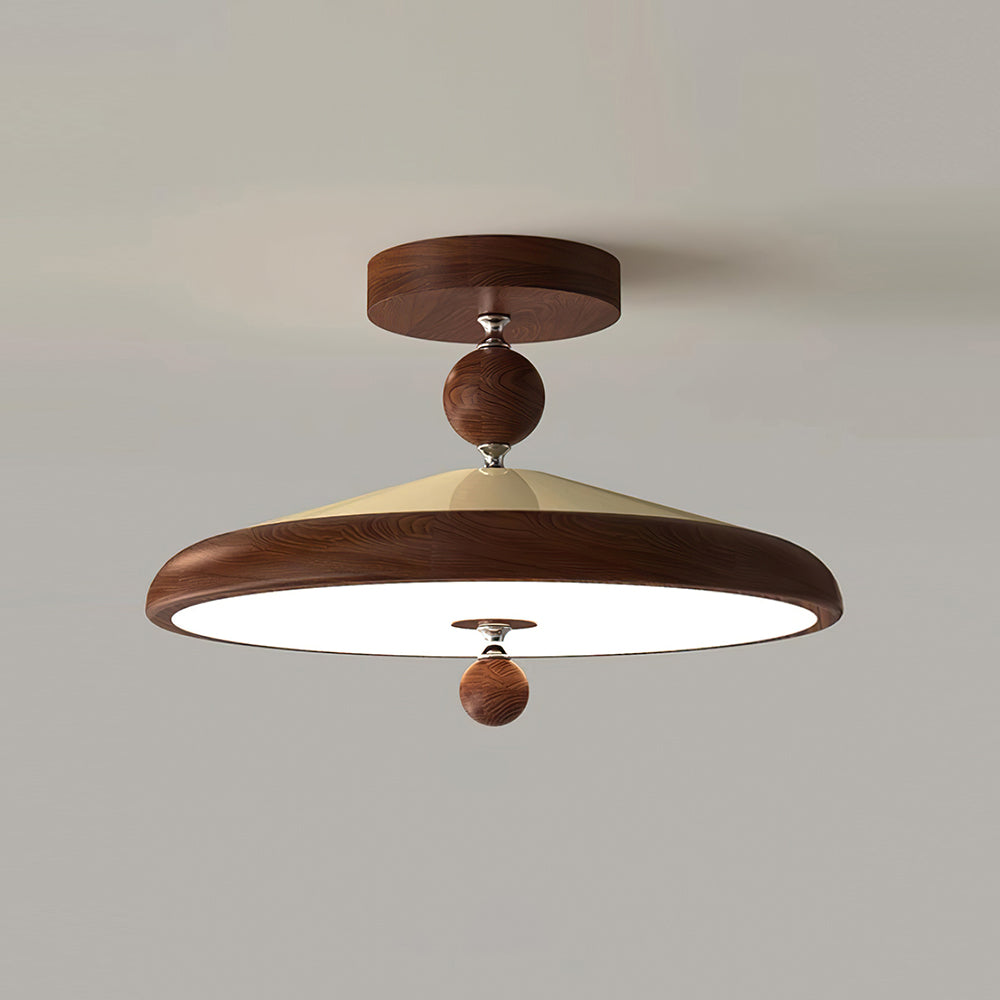 Round Wooden Ceiling Light Frame With Integrated LED 50 Or 40 cm