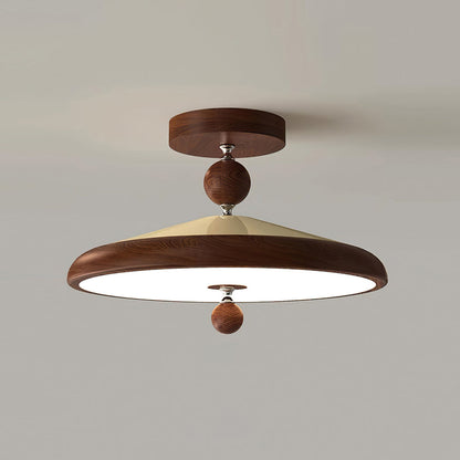 Round Wooden Ceiling Light Frame With Integrated LED 50 Or 40 cm
