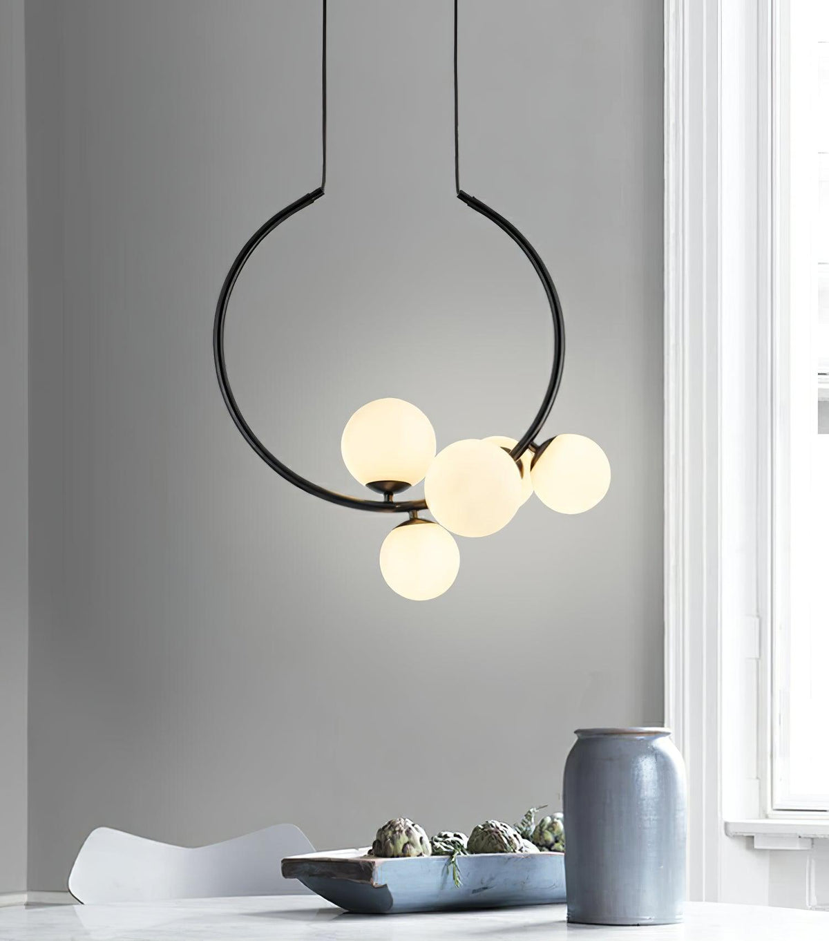 Metal Frame Glass Pendant Light For Warm Ambient Glow