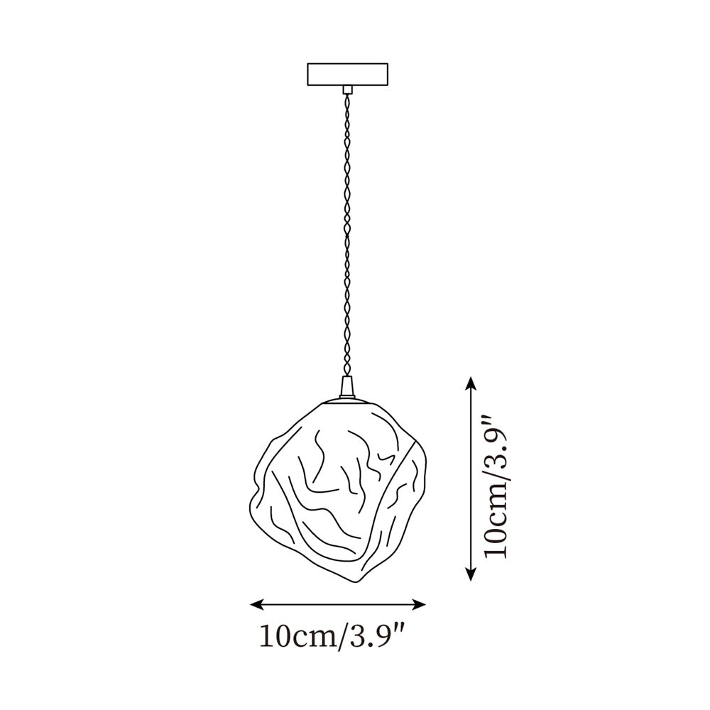 Dimmer Compatible Pendant Light Glass Cube Wood Walnut