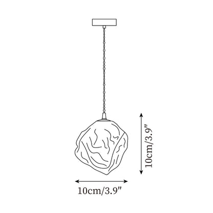 Dimmer Compatible Pendant Light Glass Cube Wood Walnut