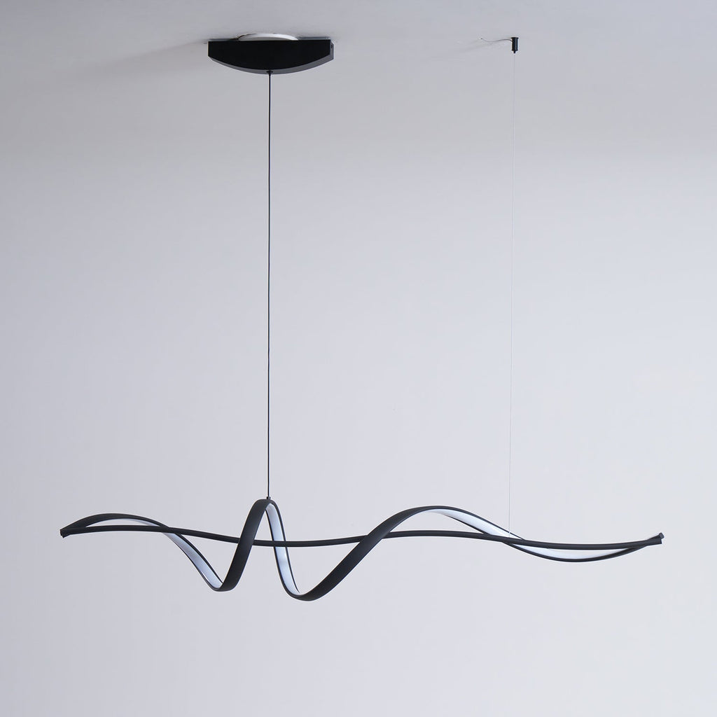 Energy Efficient Black LED Wave Pendant Fixture Aveline