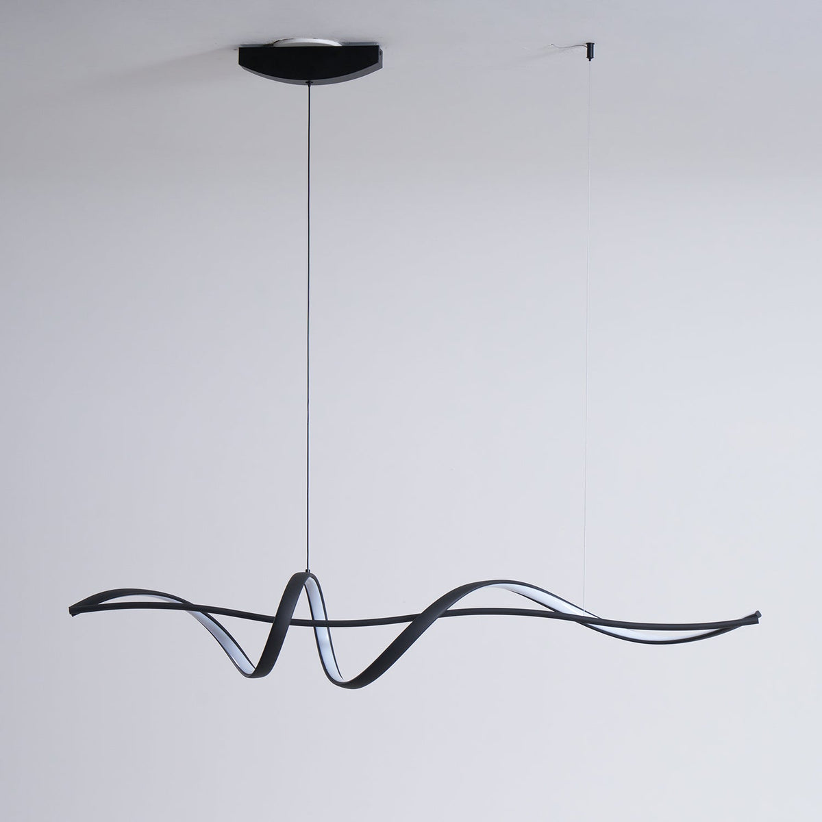 Energy Efficient Black LED Wave Pendant Fixture Aveline