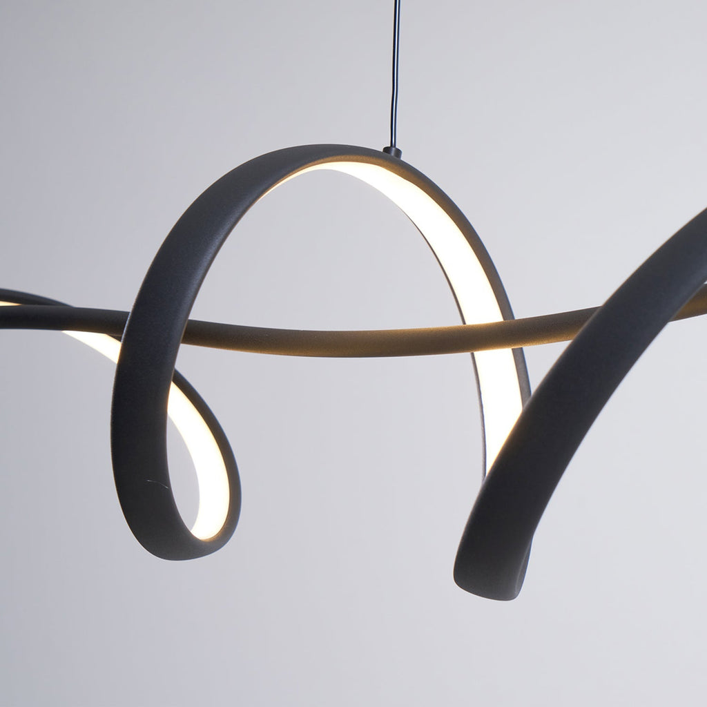 Energy Efficient Black LED Wave Pendant Fixture Aveline