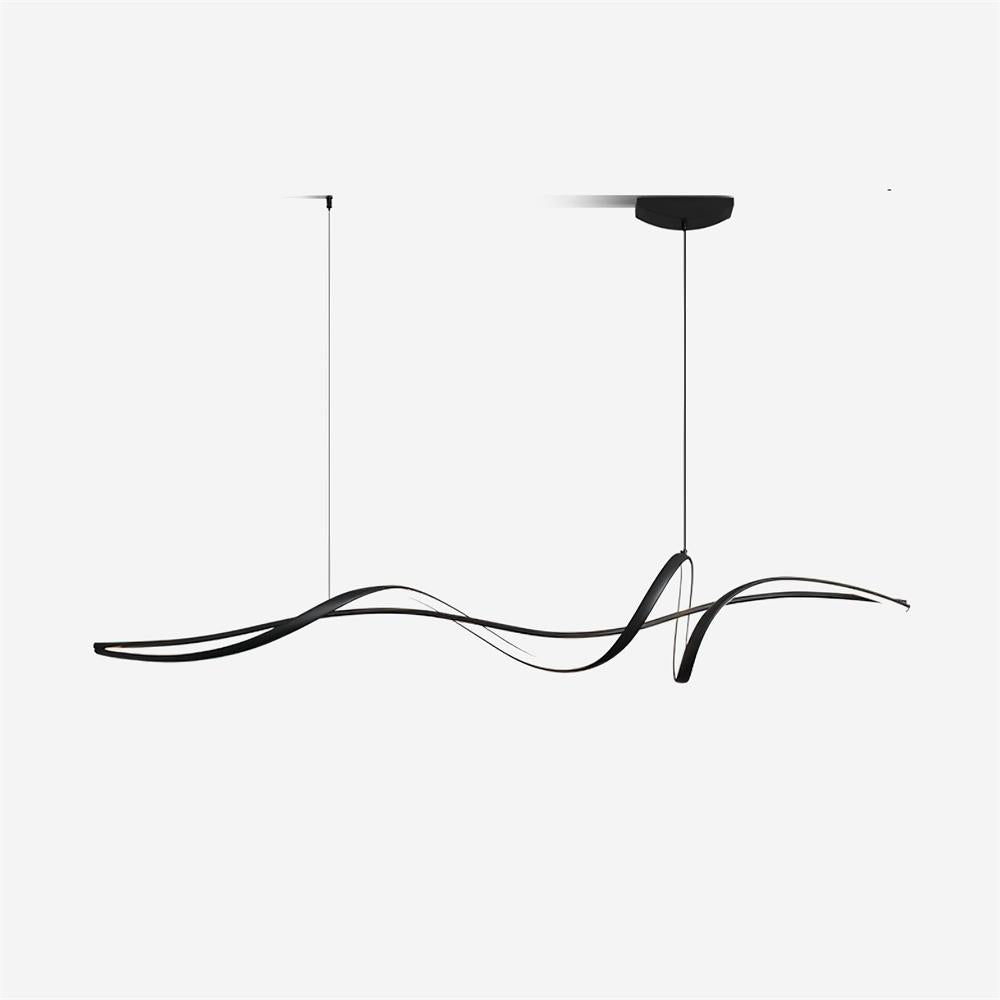 Energy Efficient Black LED Wave Pendant Fixture Aveline