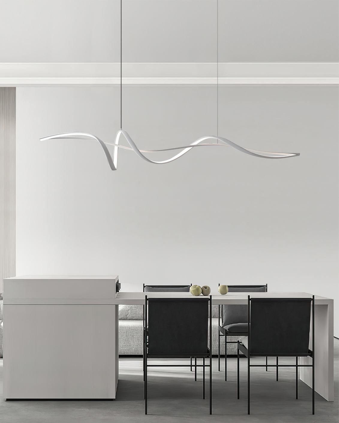 Energy Efficient Black LED Wave Pendant Fixture Aveline