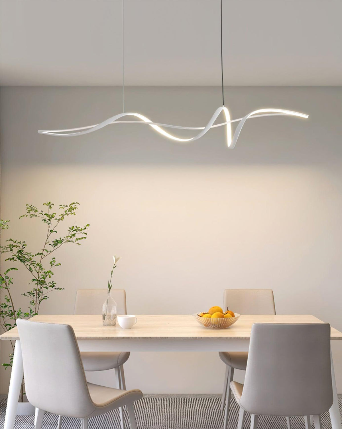 Energy Efficient Black LED Wave Pendant Fixture Aveline