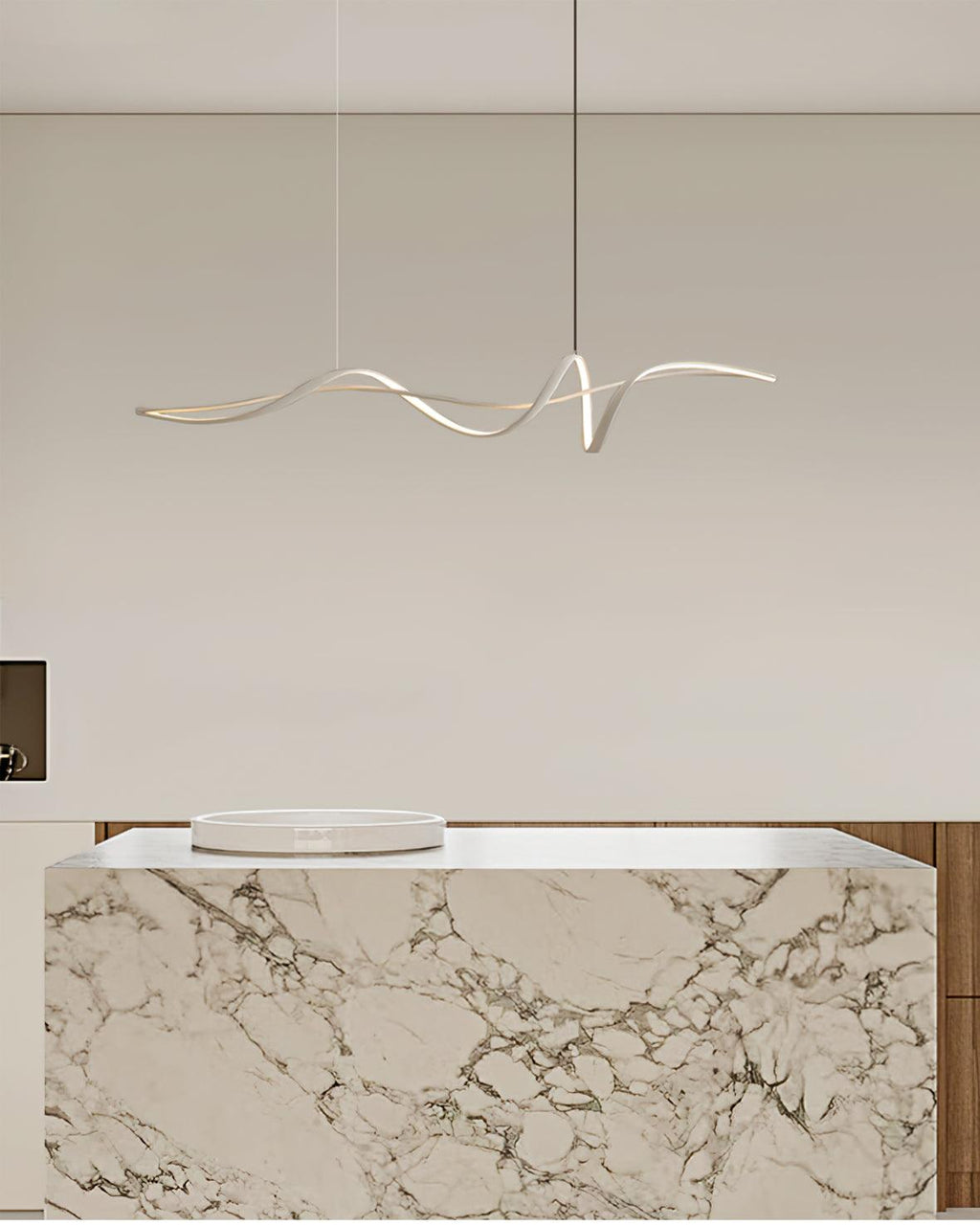 Energy Efficient Black LED Wave Pendant Fixture Aveline