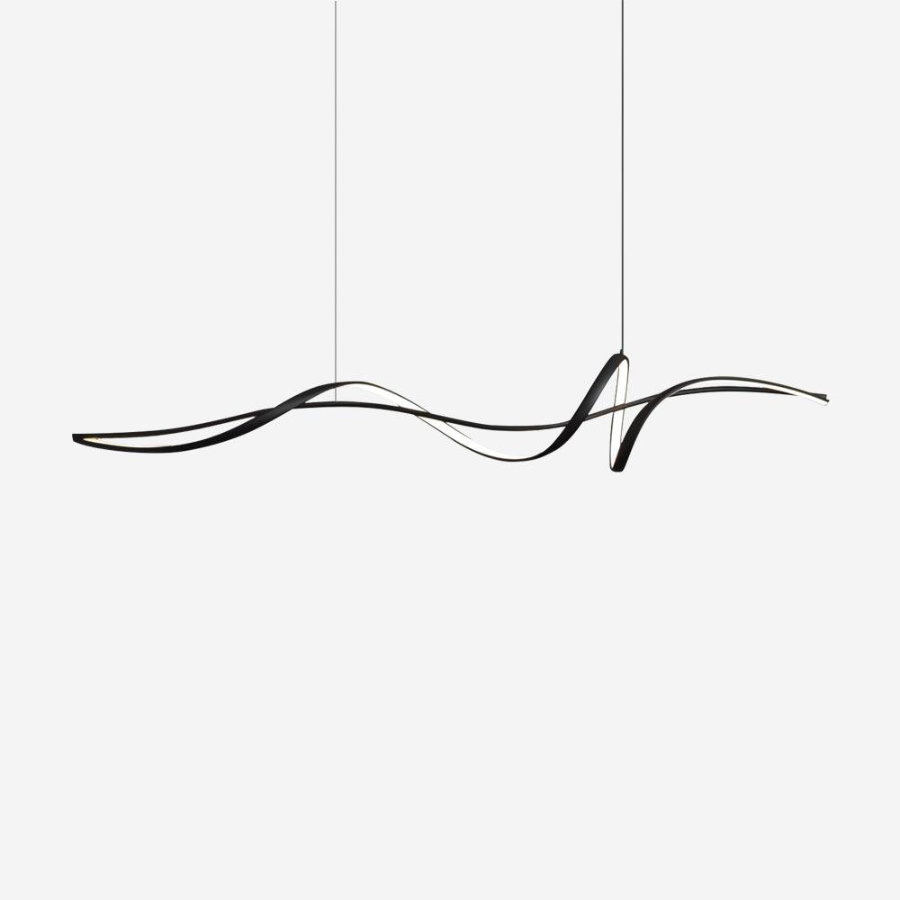 Energy Efficient Black LED Wave Pendant Fixture Aveline