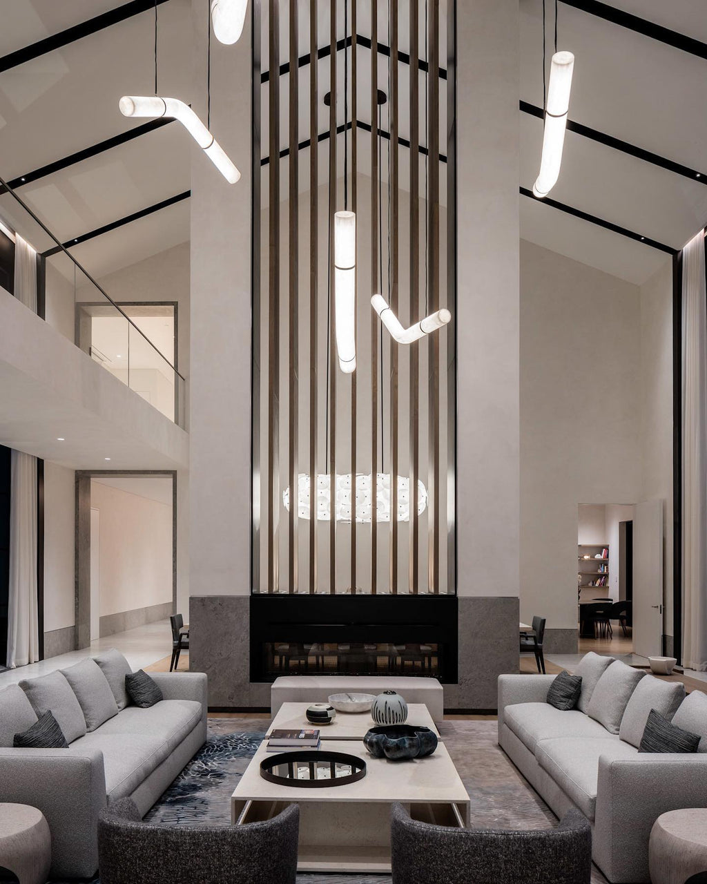 Warm Glow Alabaster Pendant Light With Leather Straps