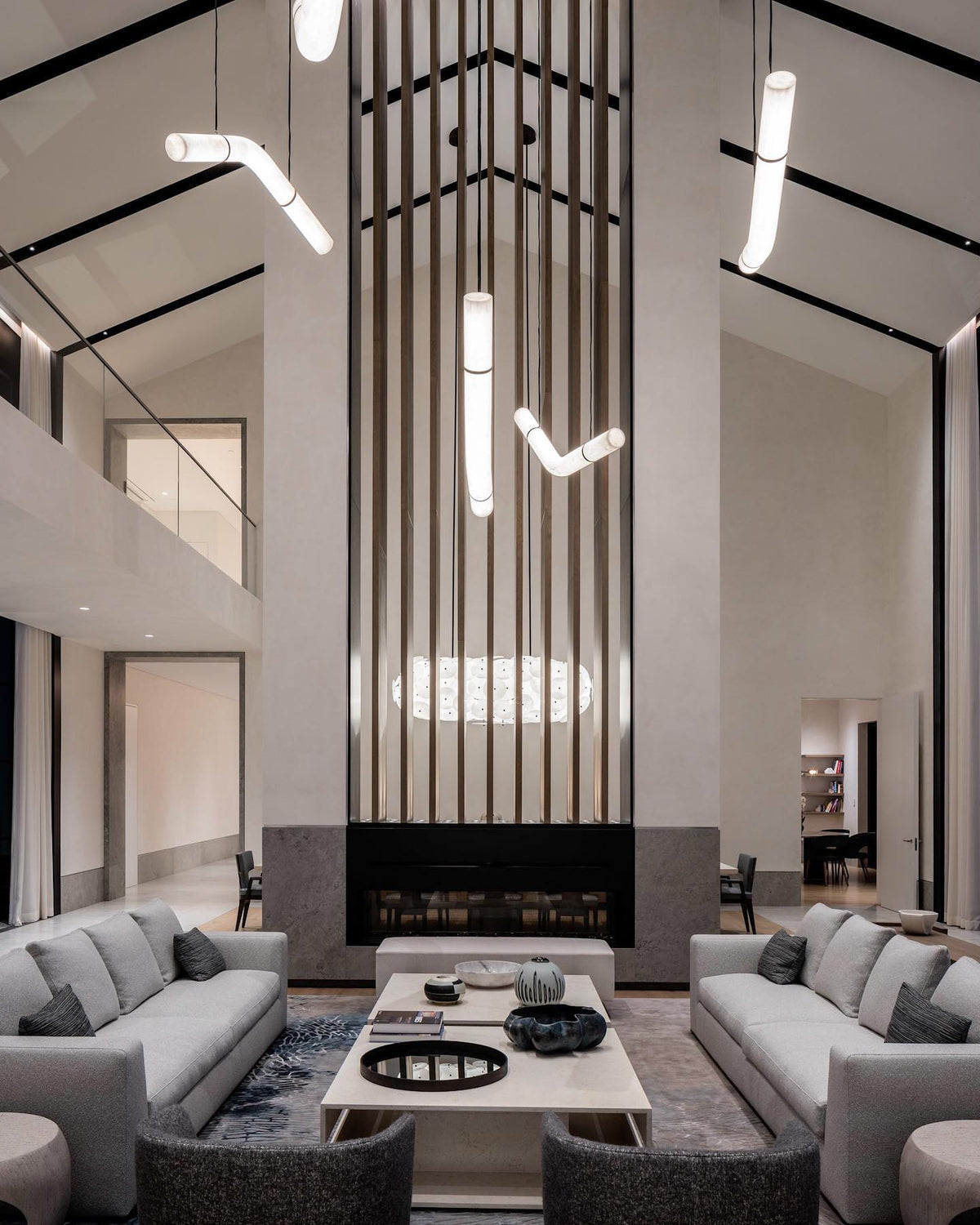 Warm Glow Alabaster Pendant Light With Leather Straps