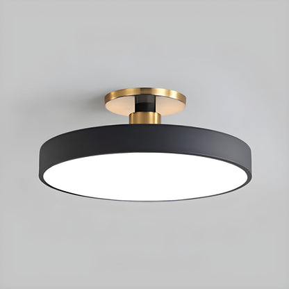 Black White Gold Dusty Blue Slim Round Flush Mount Ceiling Light