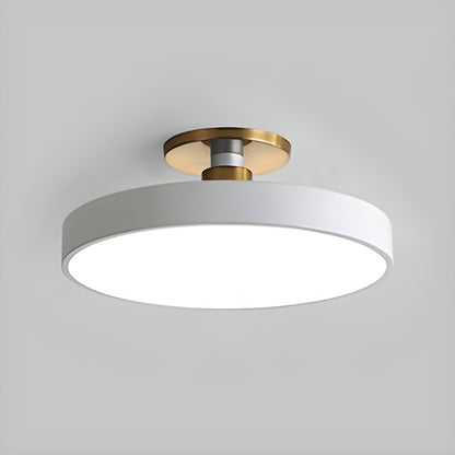 Black White Gold Dusty Blue Slim Round Flush Mount Ceiling Light