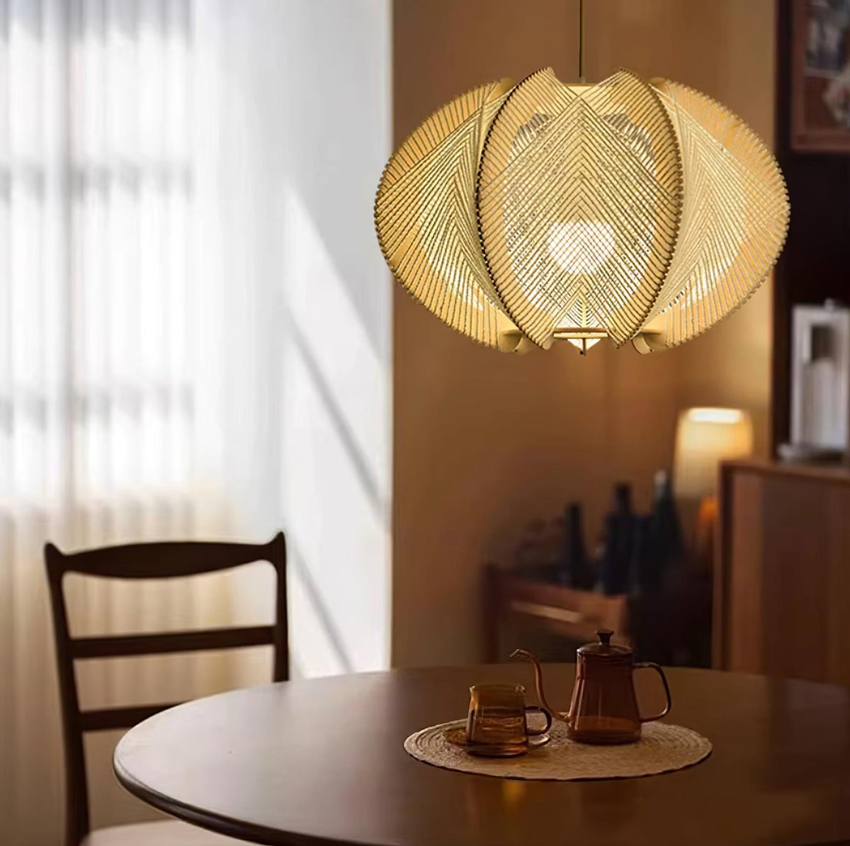 Fabric Shade Pendant Light For Warm Ambience