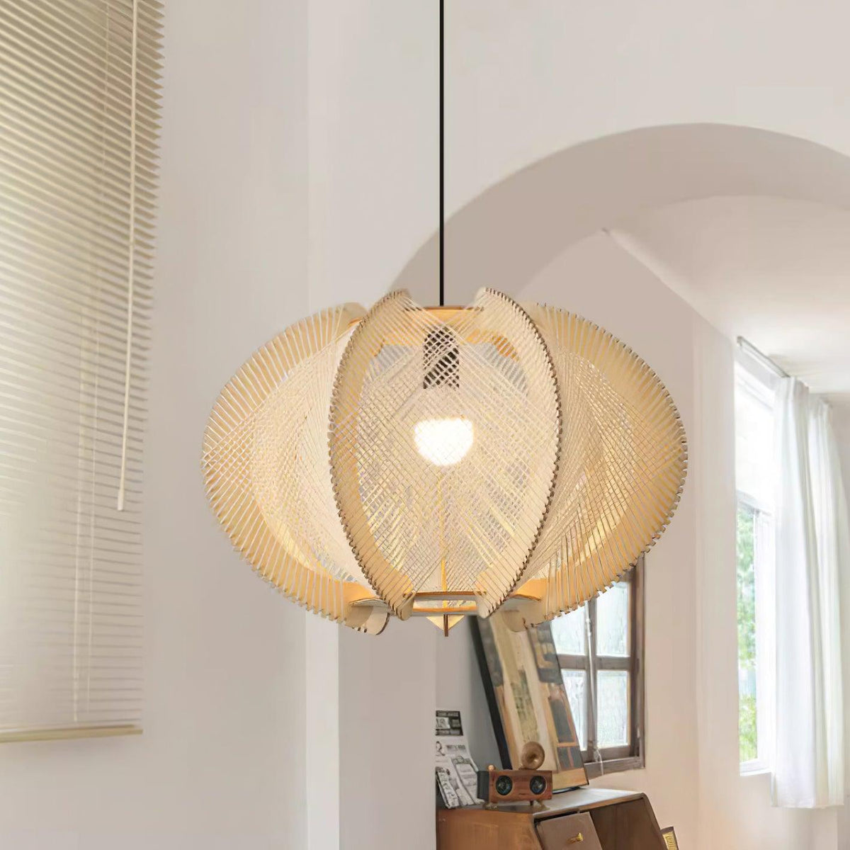 Fabric Shade Pendant Light For Warm Ambience