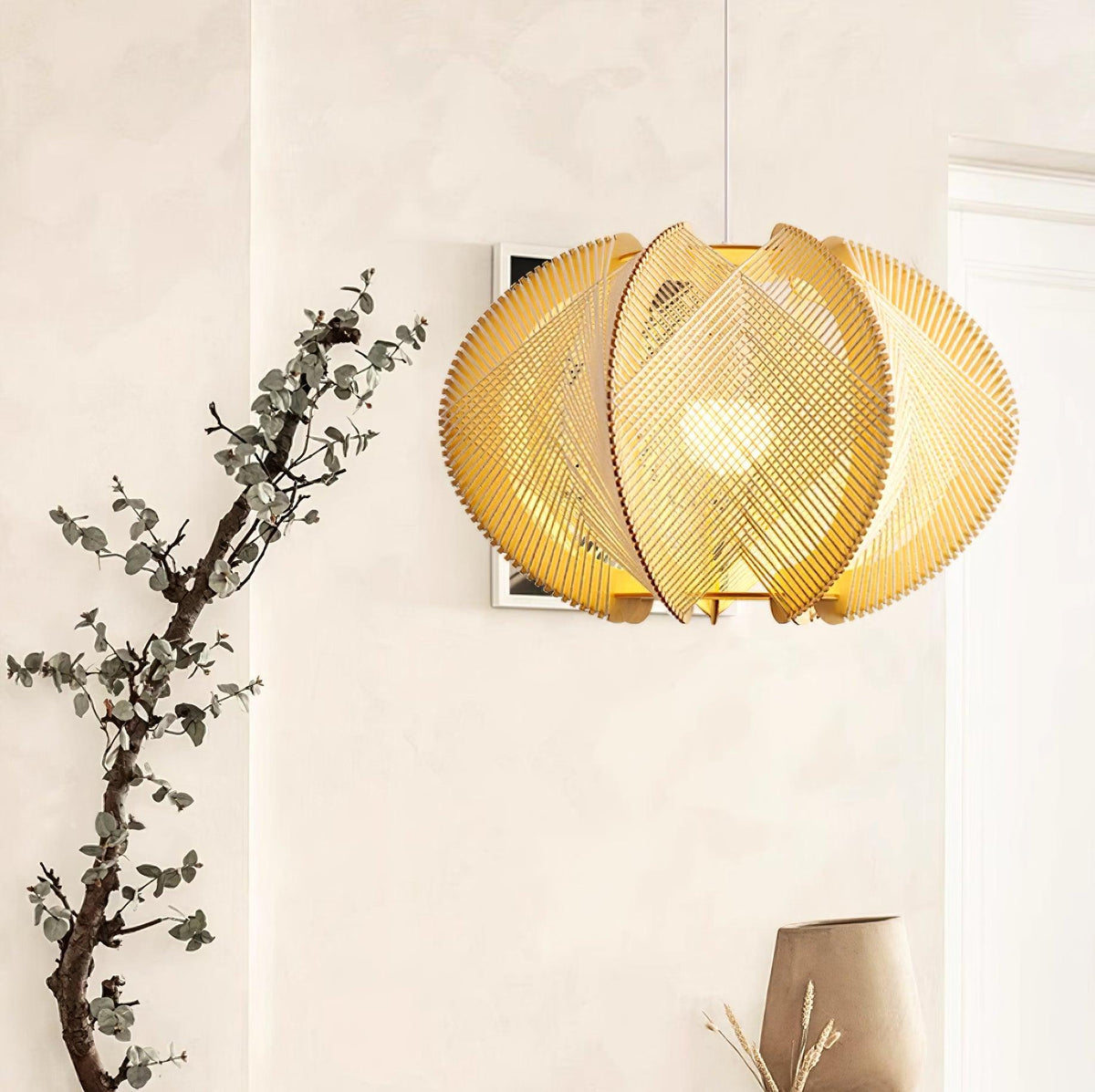 Fabric Shade Pendant Light For Warm Ambience