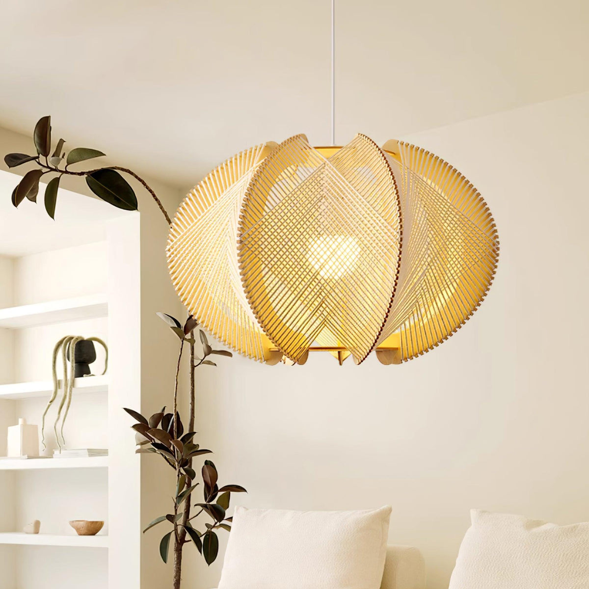 Fabric Shade Pendant Light For Warm Ambience