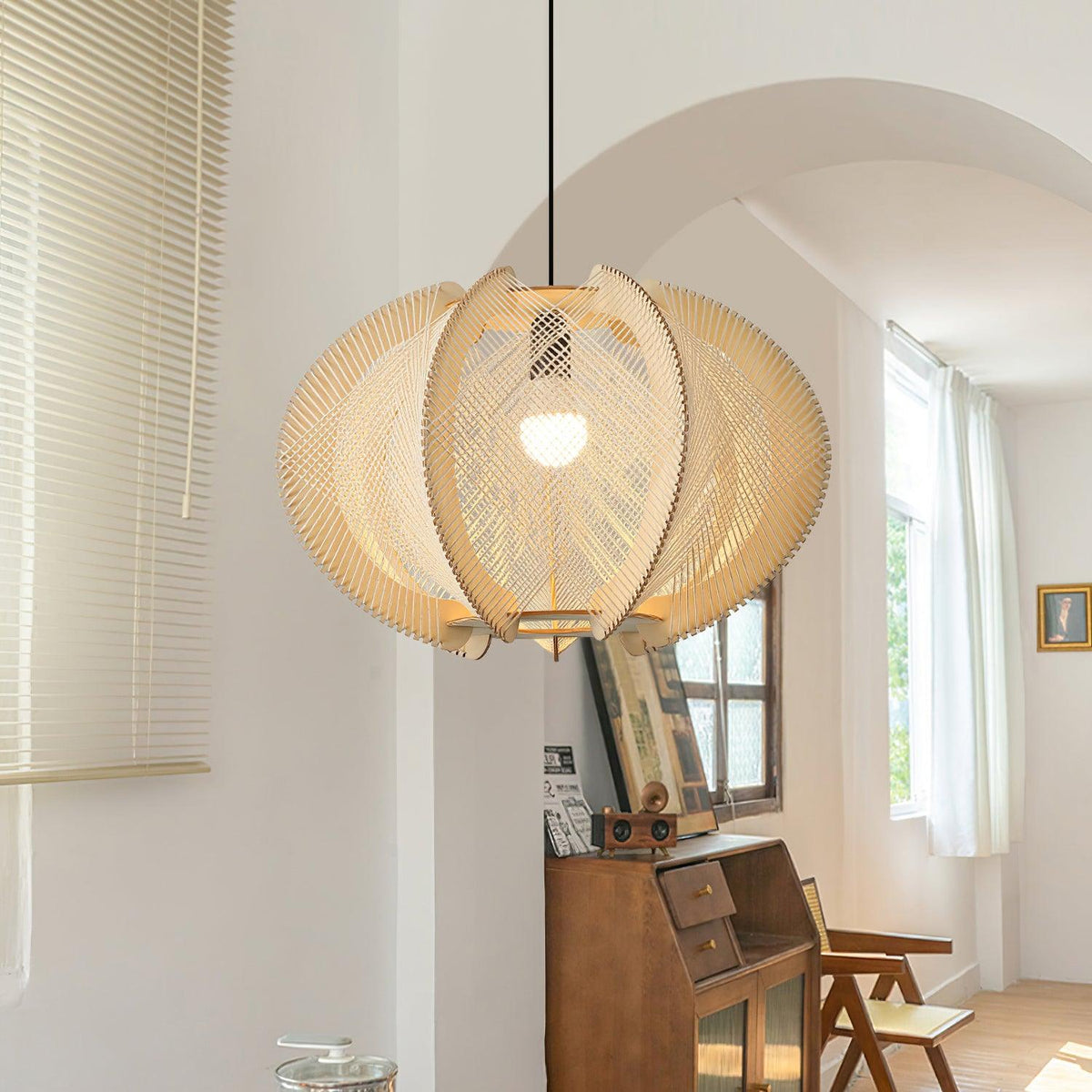 Fabric Shade Pendant Light For Warm Ambience