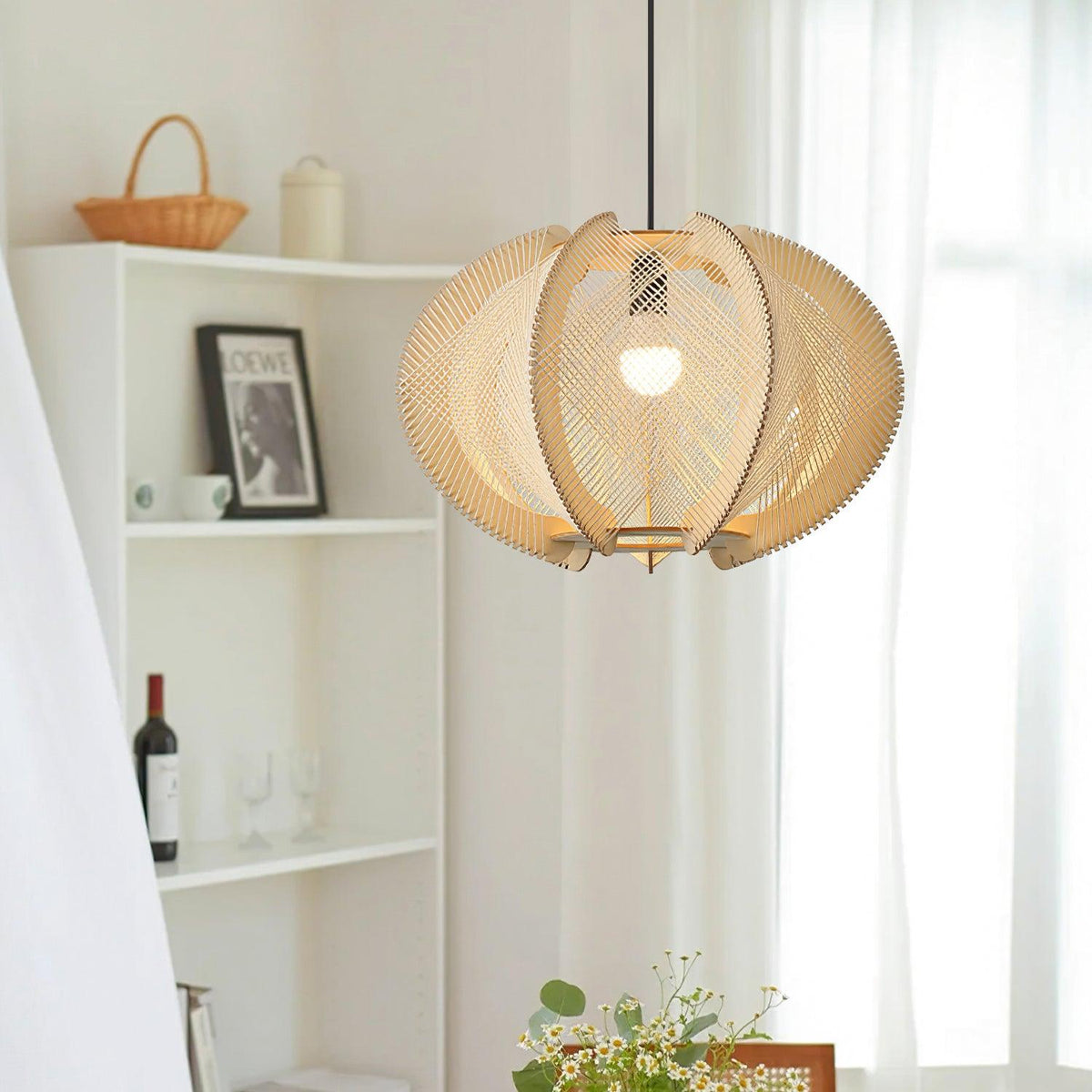 Fabric Shade Pendant Light For Warm Ambience